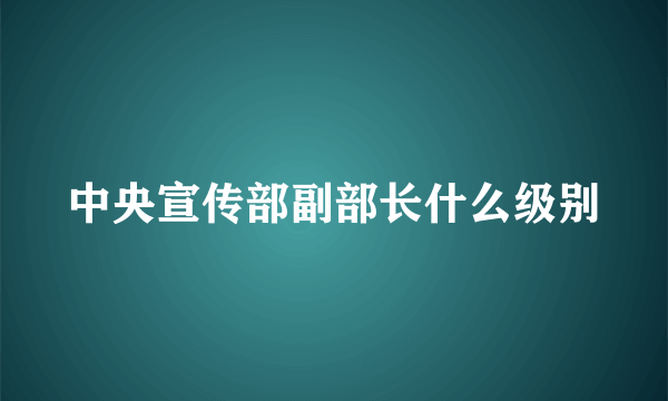 中央宣传部副部长什么级别