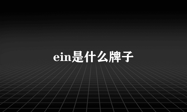 ein是什么牌子