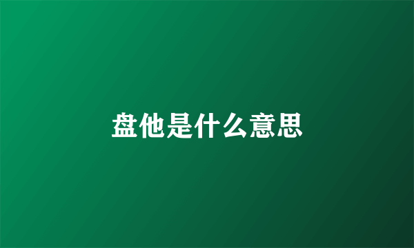 盘他是什么意思