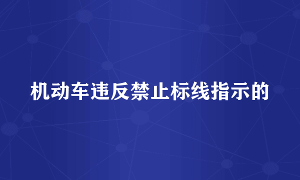 机动车违反禁止标线指示的