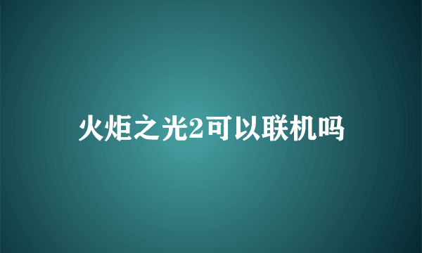 火炬之光2可以联机吗