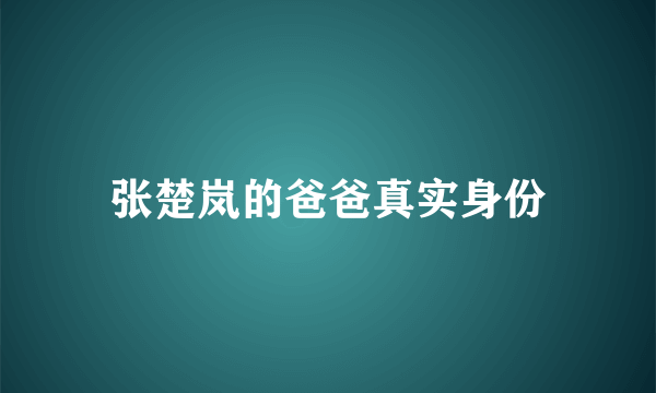 张楚岚的爸爸真实身份