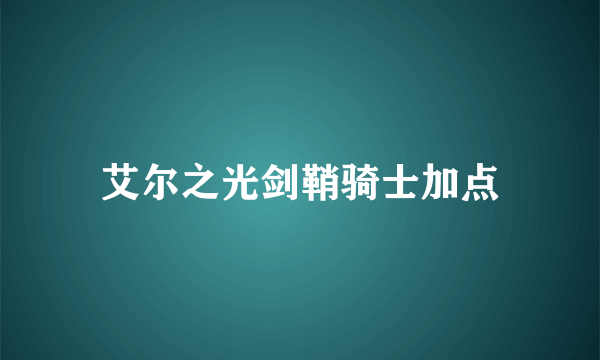 艾尔之光剑鞘骑士加点