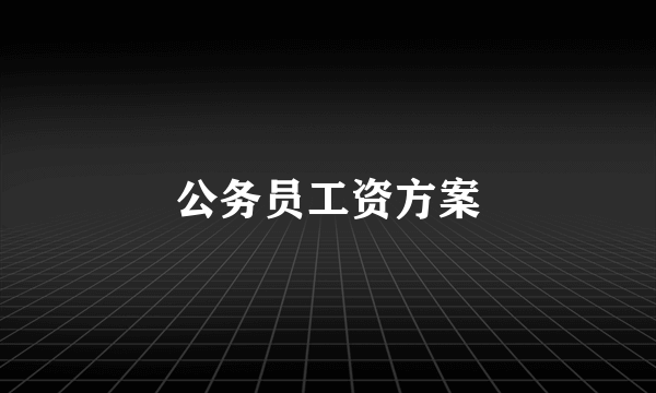 公务员工资方案