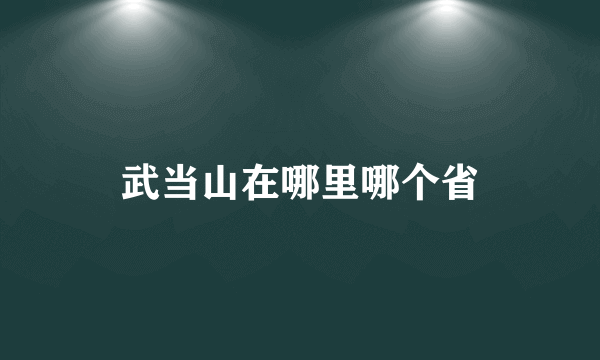 武当山在哪里哪个省