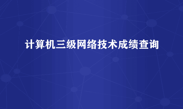 计算机三级网络技术成绩查询