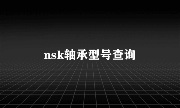 nsk轴承型号查询