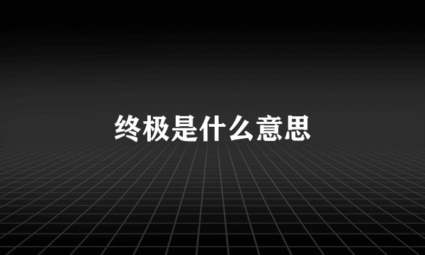 终极是什么意思