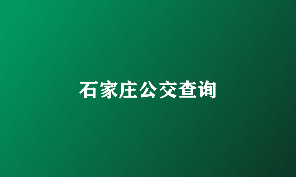 石家庄公交查询