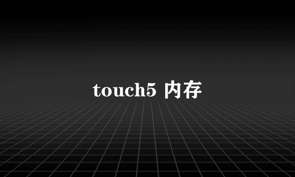 touch5 内存