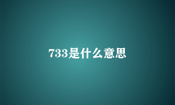 733是什么意思