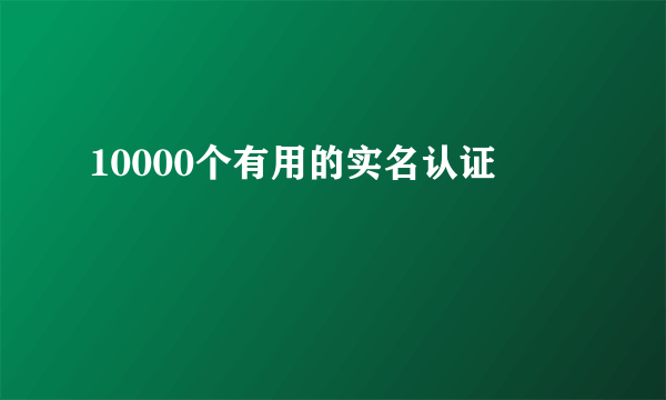 10000个有用的实名认证