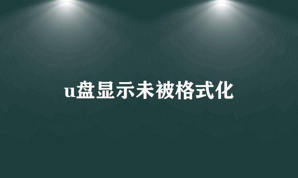 u盘显示未被格式化