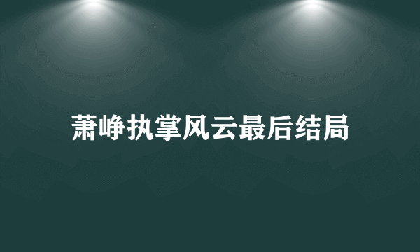 萧峥执掌风云最后结局