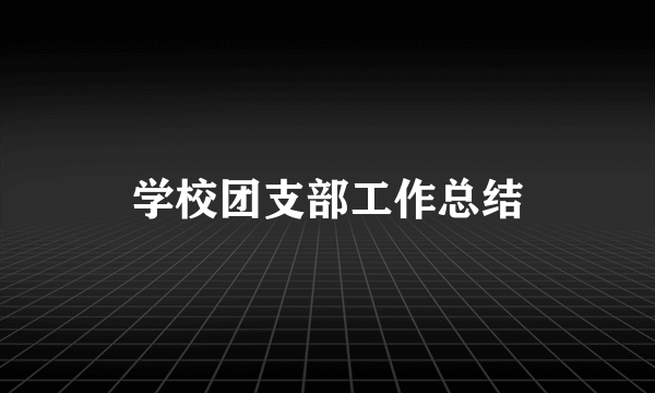 学校团支部工作总结