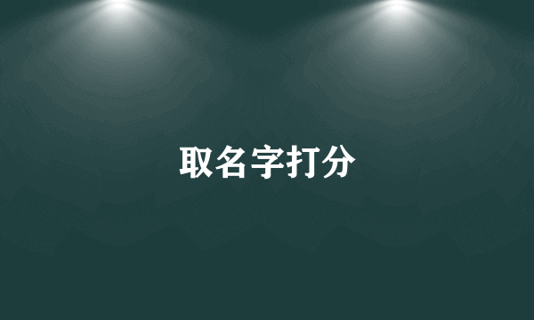 取名字打分