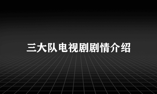 三大队电视剧剧情介绍