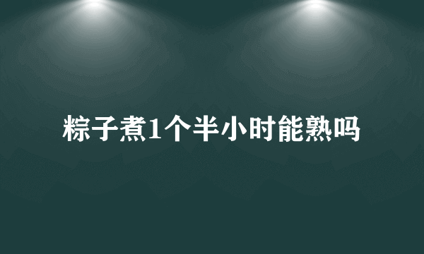 粽子煮1个半小时能熟吗