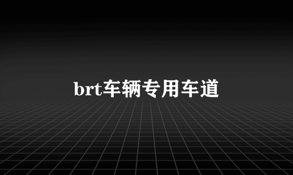 brt车辆专用车道