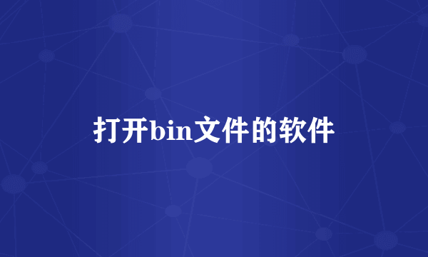 打开bin文件的软件