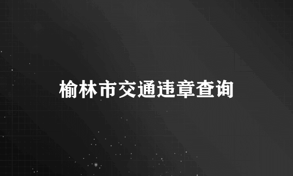 榆林市交通违章查询