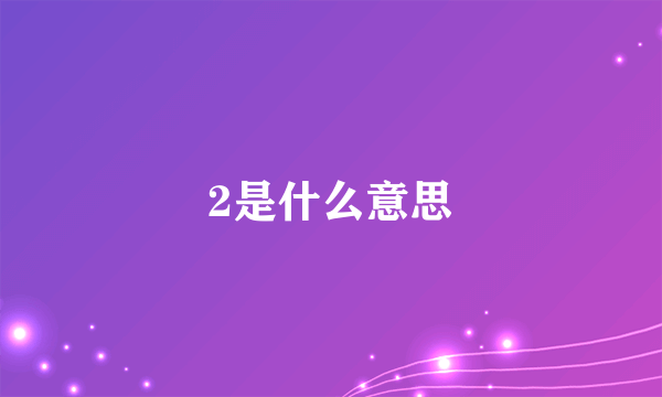 2是什么意思