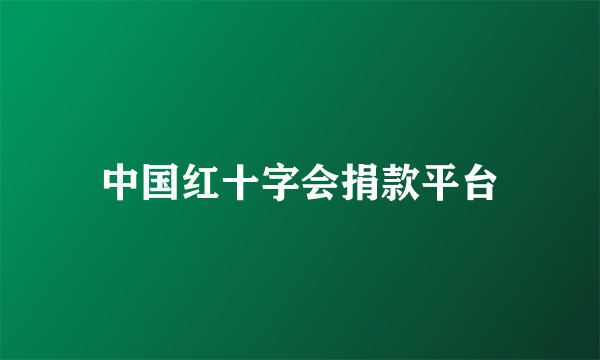 中国红十字会捐款平台