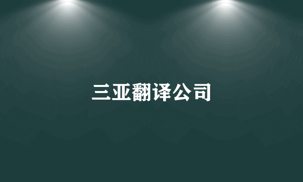 三亚翻译公司