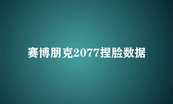 赛博朋克2077捏脸数据