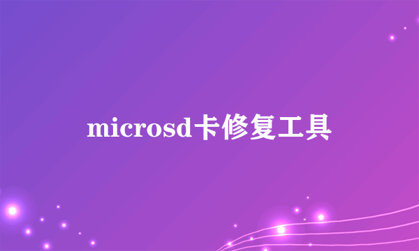 microsd卡修复工具