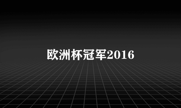 欧洲杯冠军2016