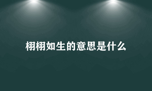 栩栩如生的意思是什么