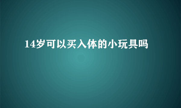 14岁可以买入体的小玩具吗