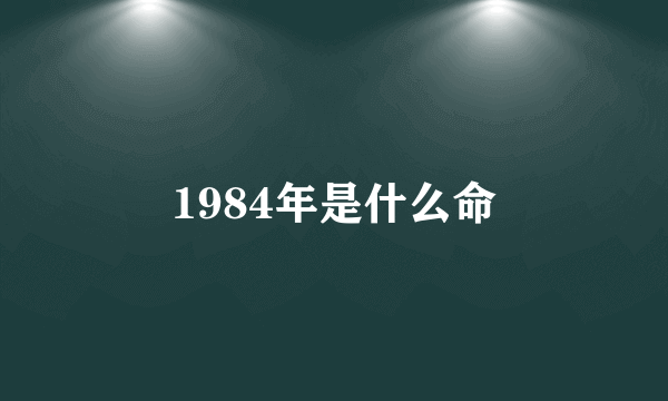 1984年是什么命