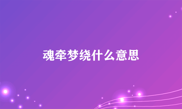 魂牵梦绕什么意思