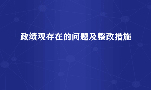 政绩观存在的问题及整改措施