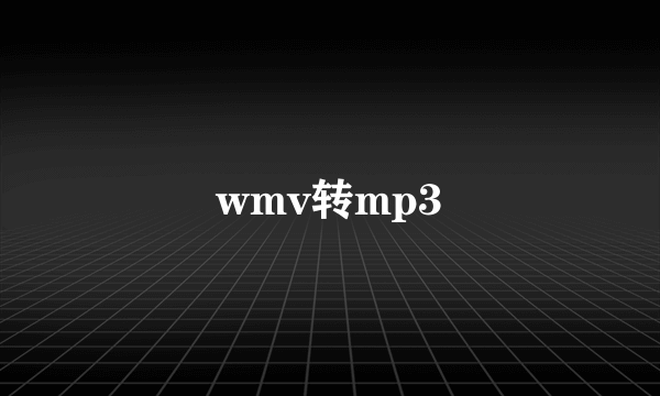 wmv转mp3