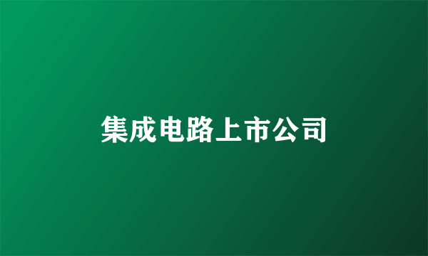 集成电路上市公司