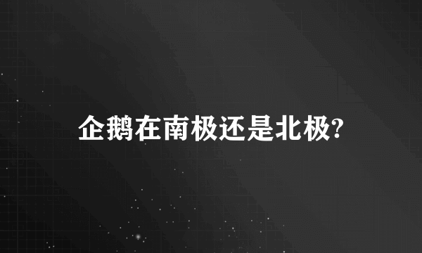 企鹅在南极还是北极?