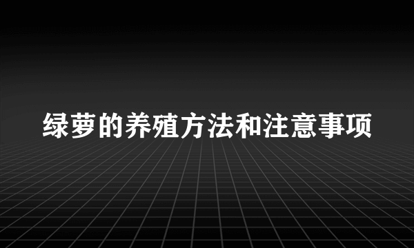 绿萝的养殖方法和注意事项