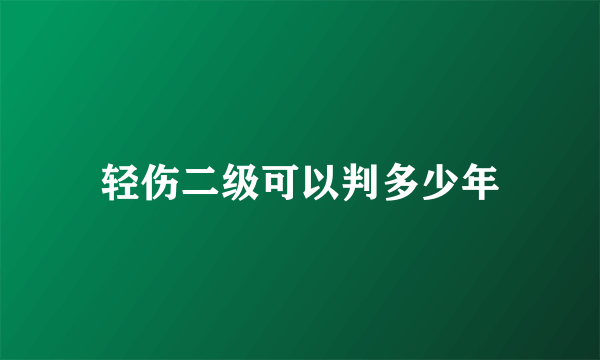 轻伤二级可以判多少年