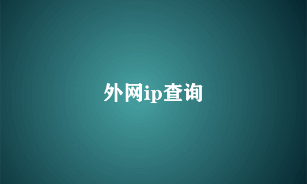 外网ip查询