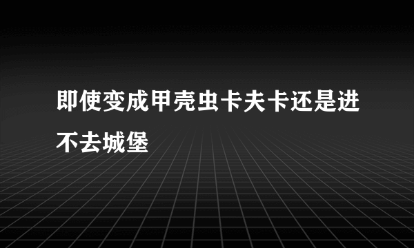 即使变成甲壳虫卡夫卡还是进不去城堡