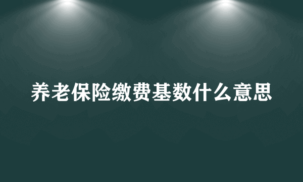 养老保险缴费基数什么意思