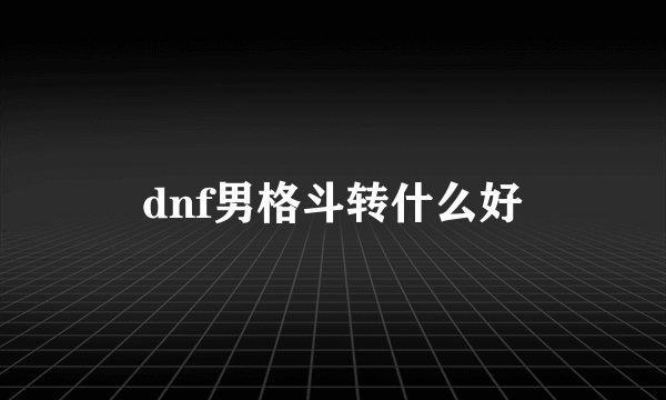 dnf男格斗转什么好