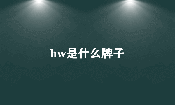 hw是什么牌子