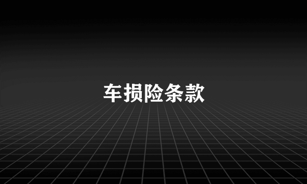 车损险条款