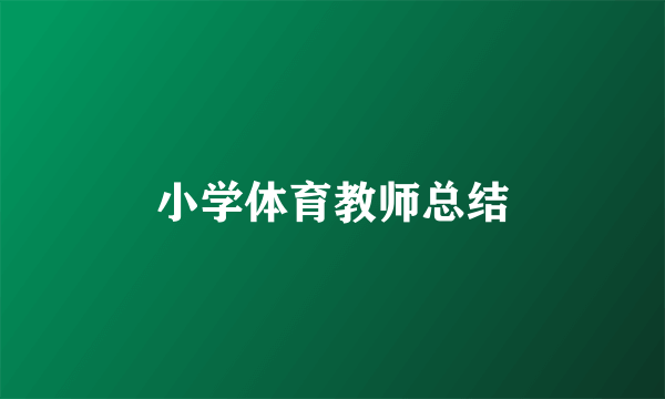 小学体育教师总结