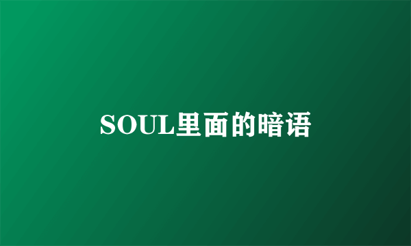 SOUL里面的暗语