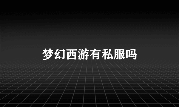 梦幻西游有私服吗